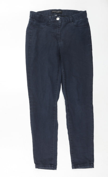 Dorothy Perkins Womens Blue Cotton Skinny Jeans Size 6 Regular Zip
