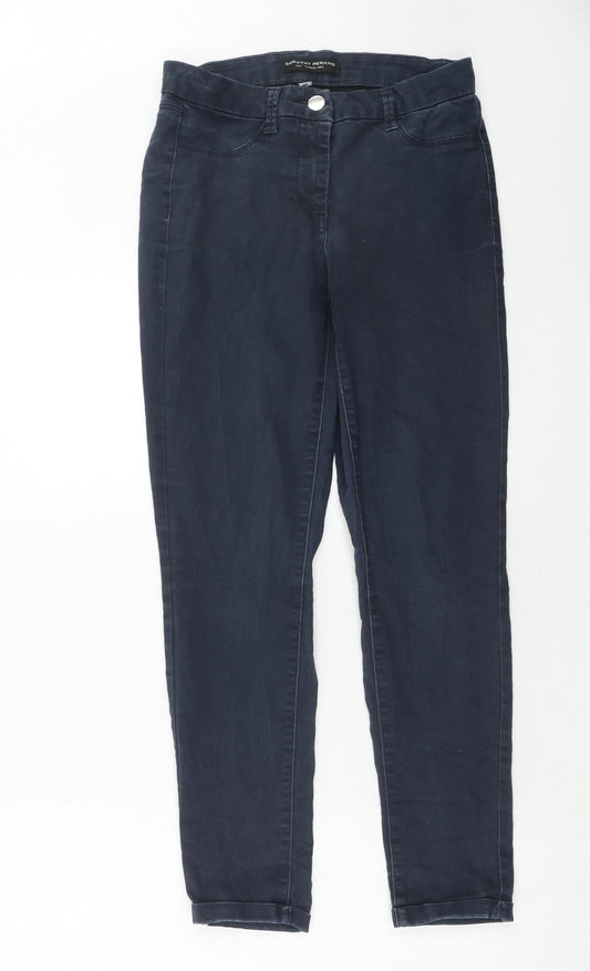 Dorothy Perkins Womens Blue Cotton Skinny Jeans Size 6 Regular Zip