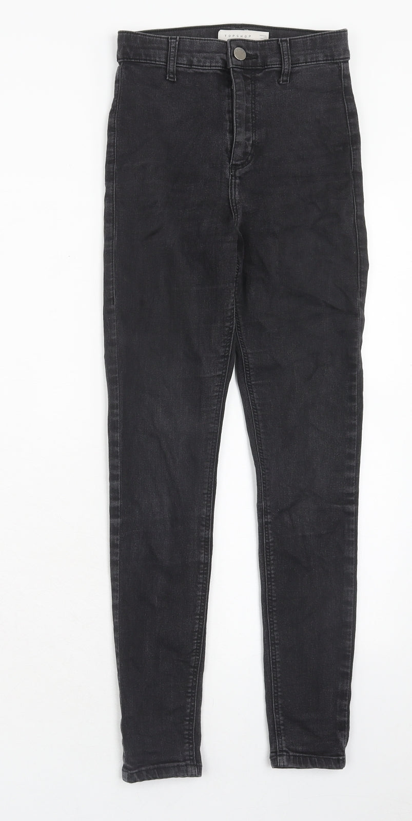 Topshop Womens Black Cotton Skinny Jeans Size 26 in L30 in Regular Zip