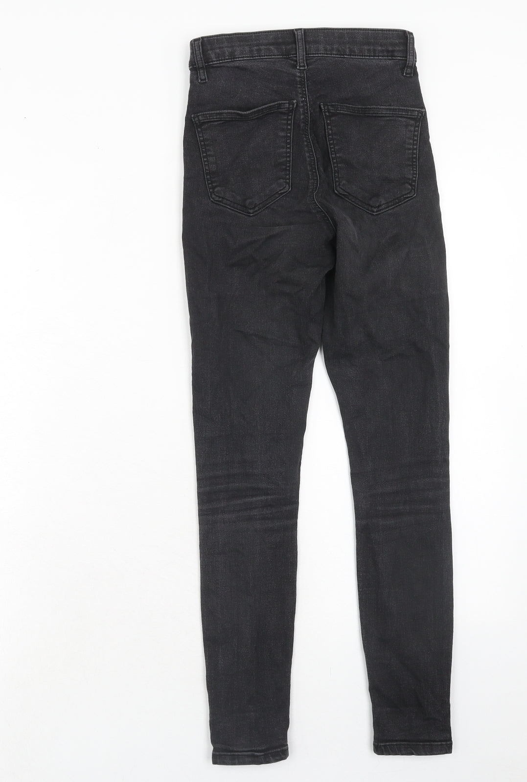 Topshop Womens Black Cotton Skinny Jeans Size 26 in L30 in Regular Zip