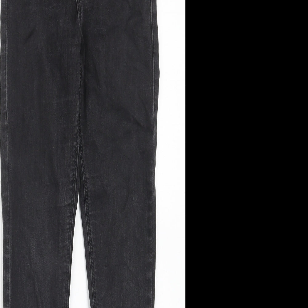 Topshop Womens Black Cotton Skinny Jeans Size 26 in L30 in Regular Zip