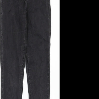 Topshop Womens Black Cotton Skinny Jeans Size 26 in L30 in Regular Zip