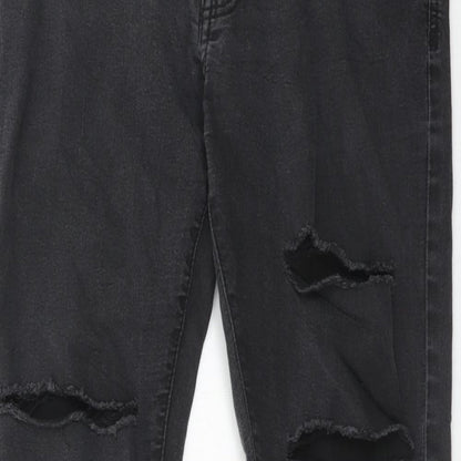 Bershka Womens Black Cotton Skinny Jeans Size 8 Regular Zip