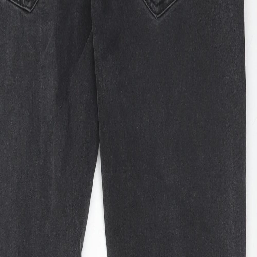 Bershka Womens Black Cotton Skinny Jeans Size 8 Regular Zip