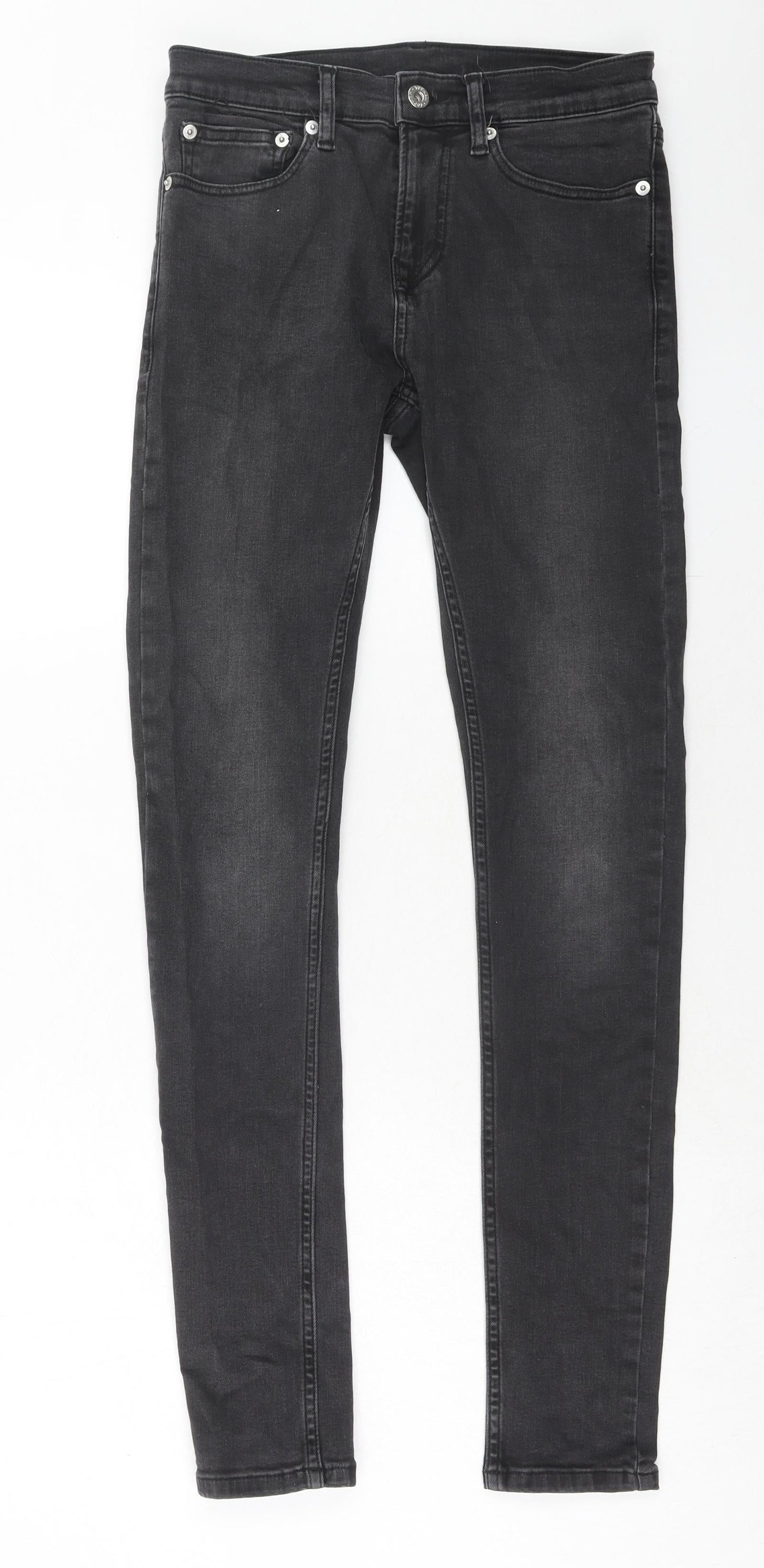 Mens UK Size 30 in Topman Regular Fit Skinny Black Jeans