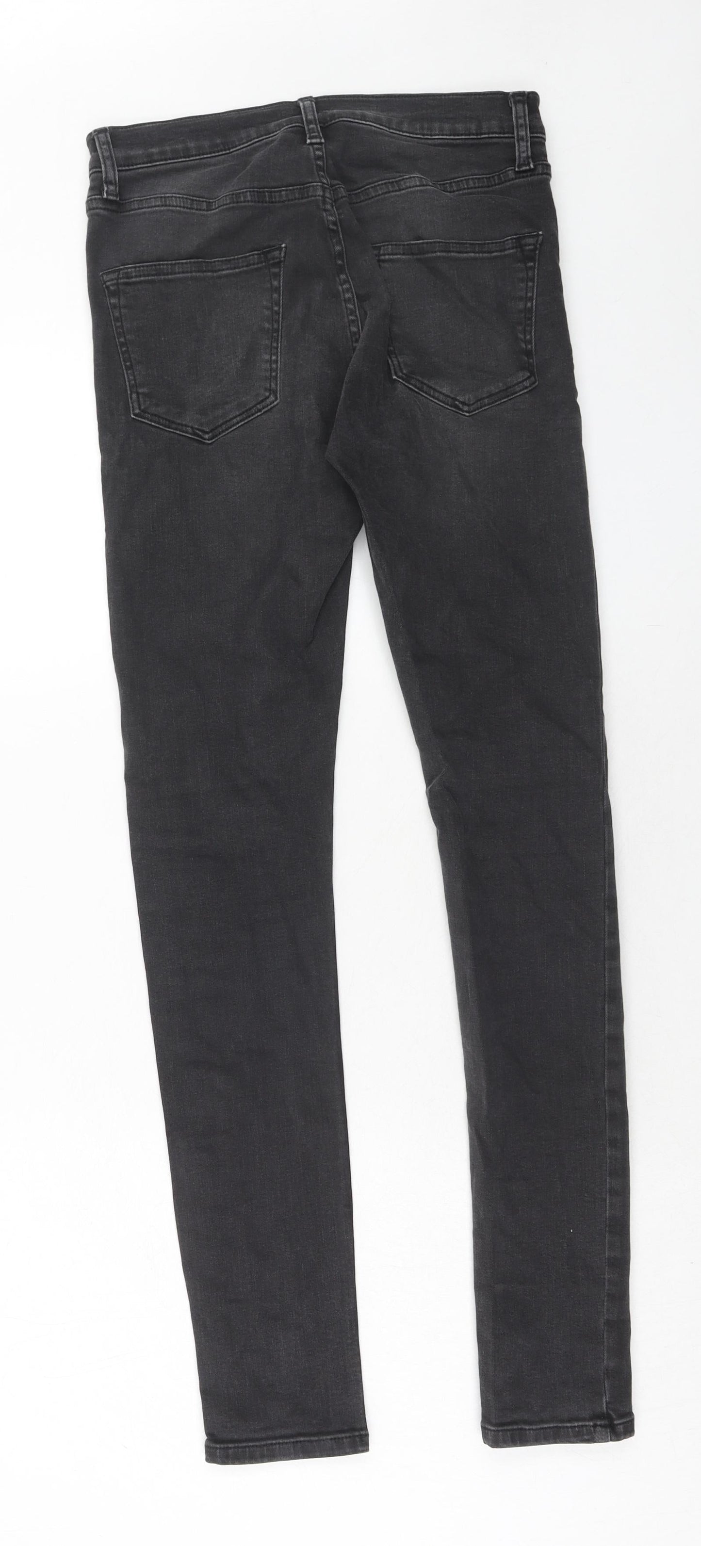 Mens UK Size 30 in Topman Regular Fit Skinny Black Jeans