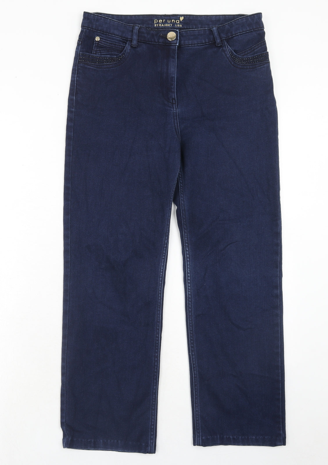 Womens UK Size 32 in Marks and Spencer Regular Fit Straight Blue Jeans