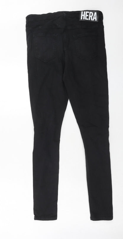 Hera Womens Black Cotton Skinny Jeans Size 28 in Regular Zip