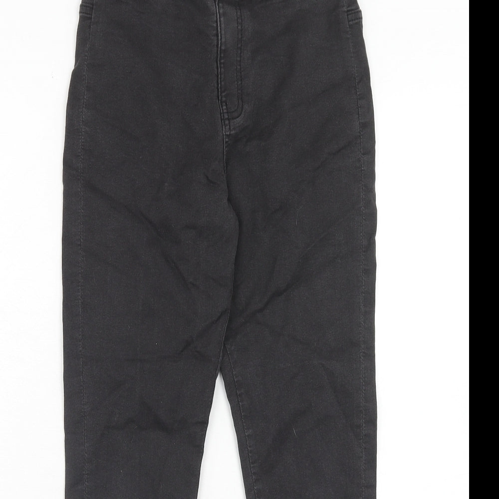 Marks and Spencer Girls Black Cotton Skinny Jeans Size 13-14 Years Regular Zip