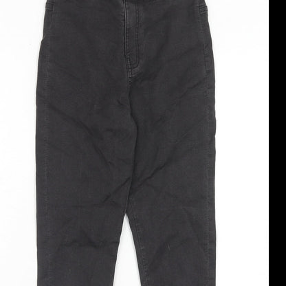 Marks and Spencer Girls Black Cotton Skinny Jeans Size 13-14 Years Regular Zip