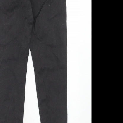 Marks and Spencer Girls Black Cotton Skinny Jeans Size 13-14 Years Regular Zip