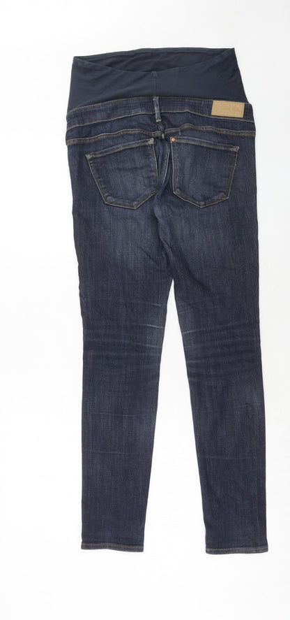 H&M Womens Blue Cotton Skinny Jeans Size 10 Regular Buckle