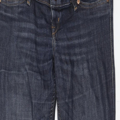 H&M Womens Blue Cotton Skinny Jeans Size 10 Regular Buckle