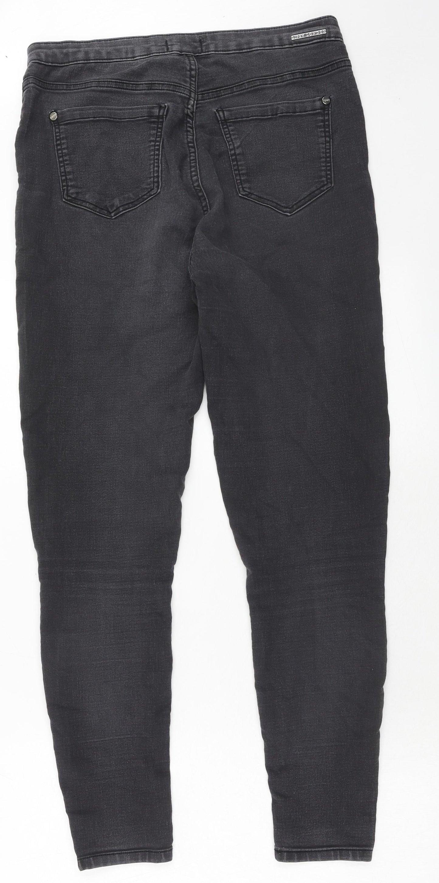 Lipsy Womens Grey Cotton Skinny Jeans Size 32 in Regular Zip