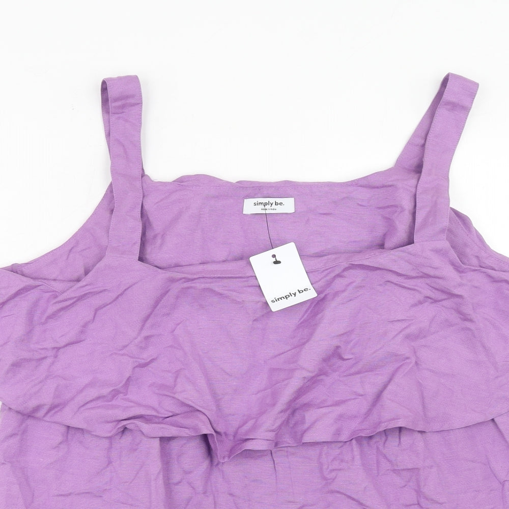 Womens UK Size 18 Simply Be Purple Basic Tank