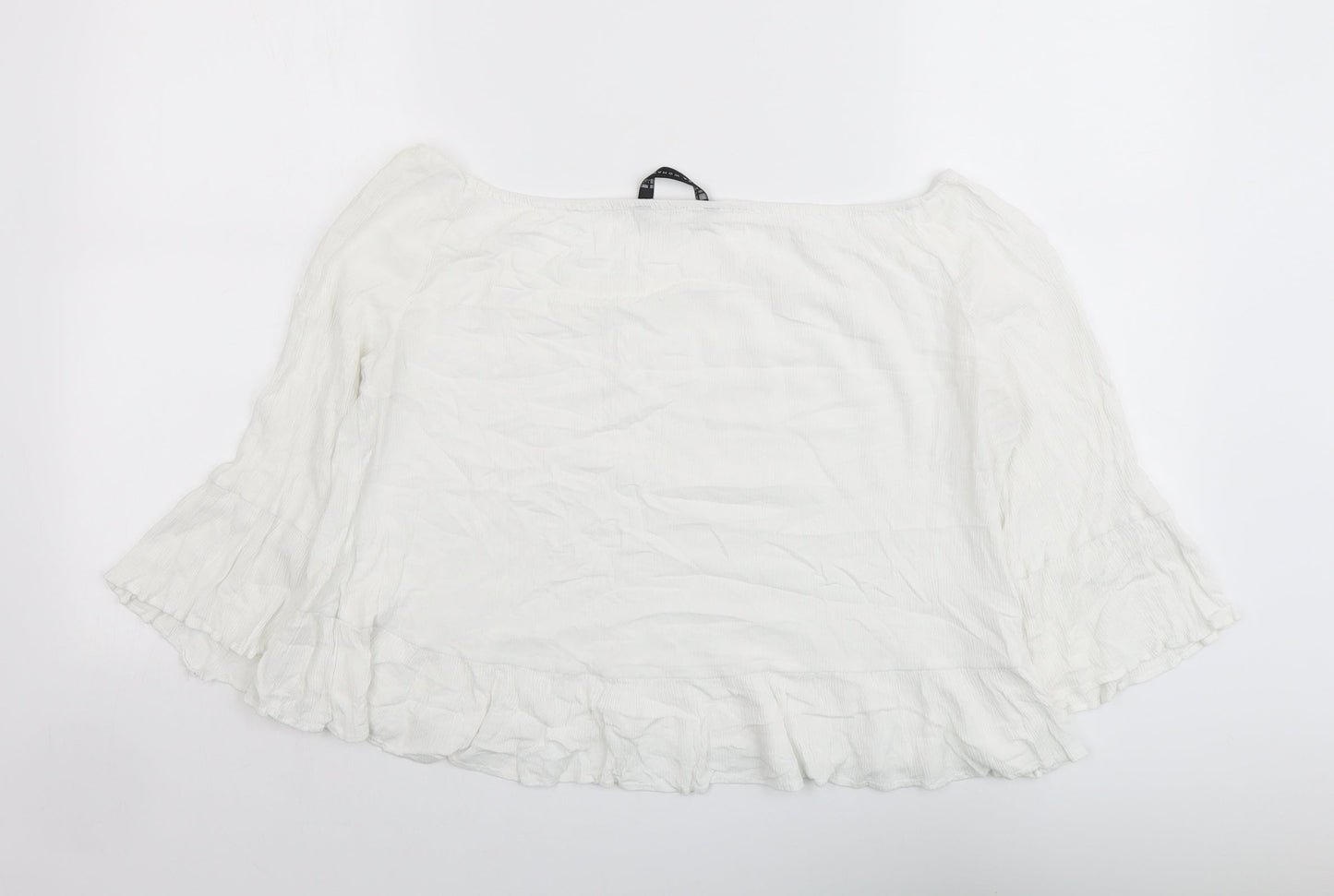 Womens UK Size L Zara White Basic Blouse