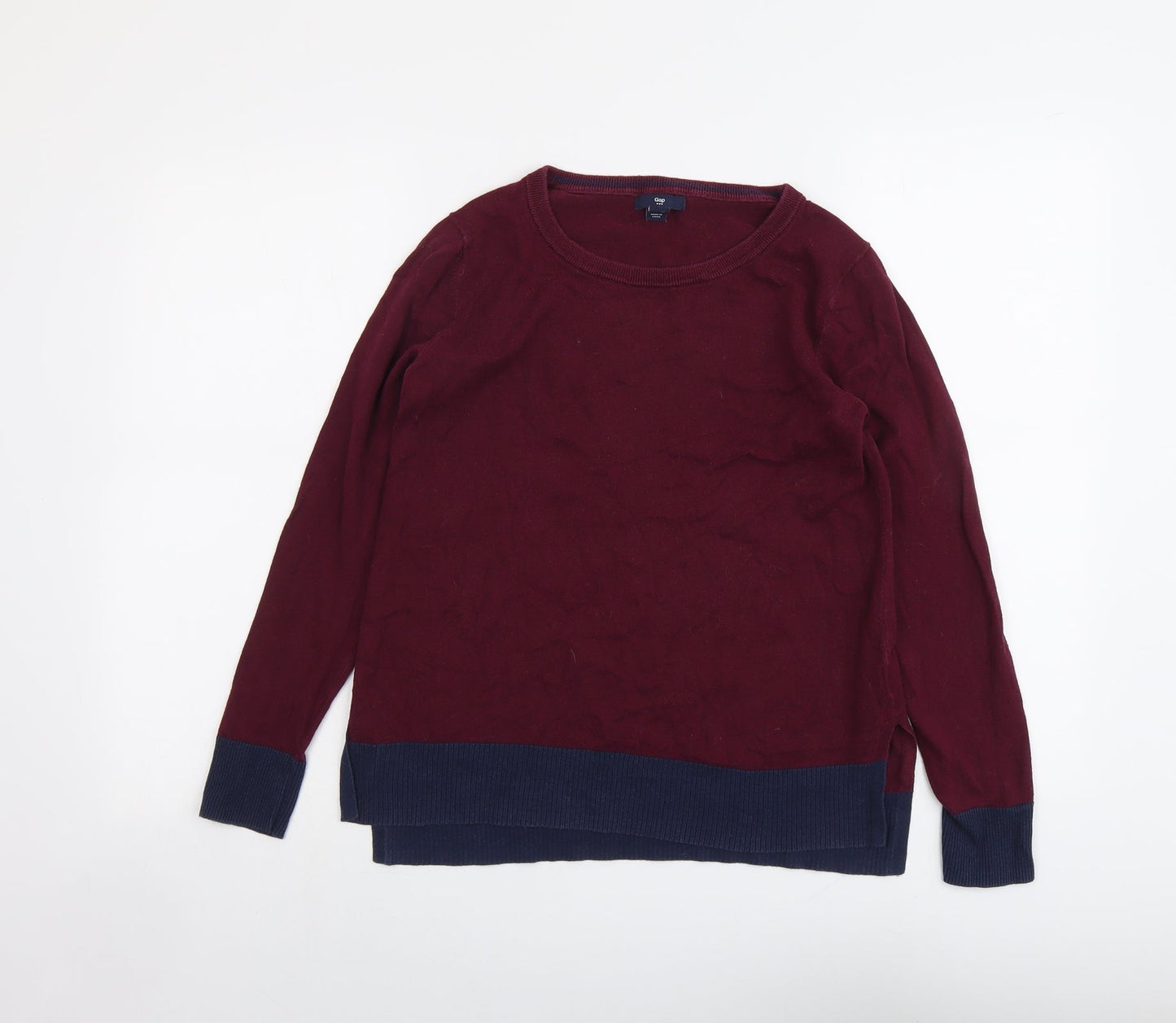 Gap Womens Purple Round Neck Cotton Pullover Jumper Size S