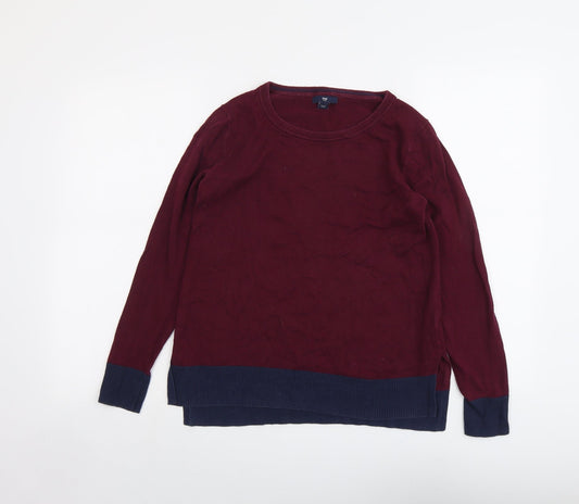 Gap Womens Purple Round Neck Cotton Pullover Jumper Size S