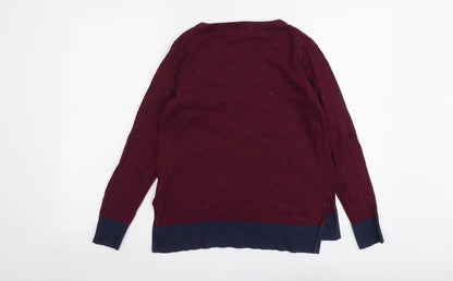 Gap Womens Purple Round Neck Cotton Pullover Jumper Size S