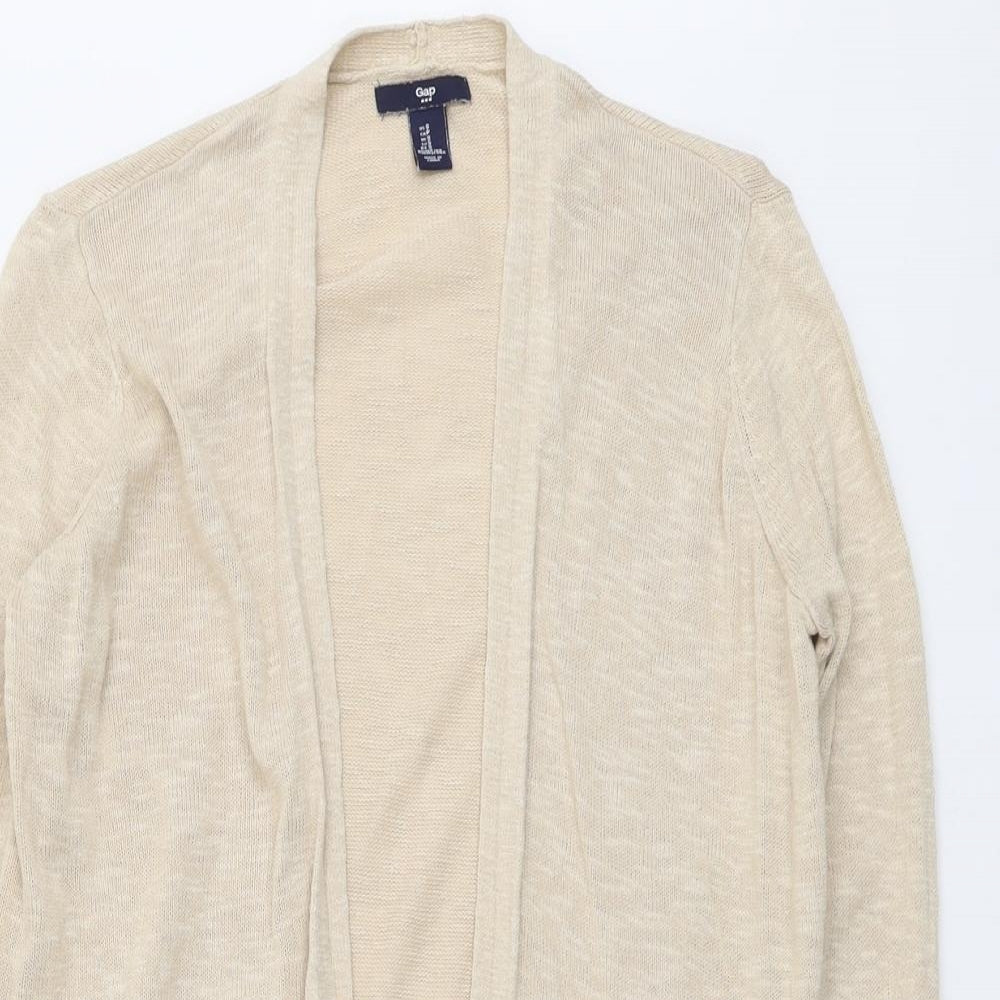 Gap Womens Beige V-Neck Cotton Cardigan Jumper Size S