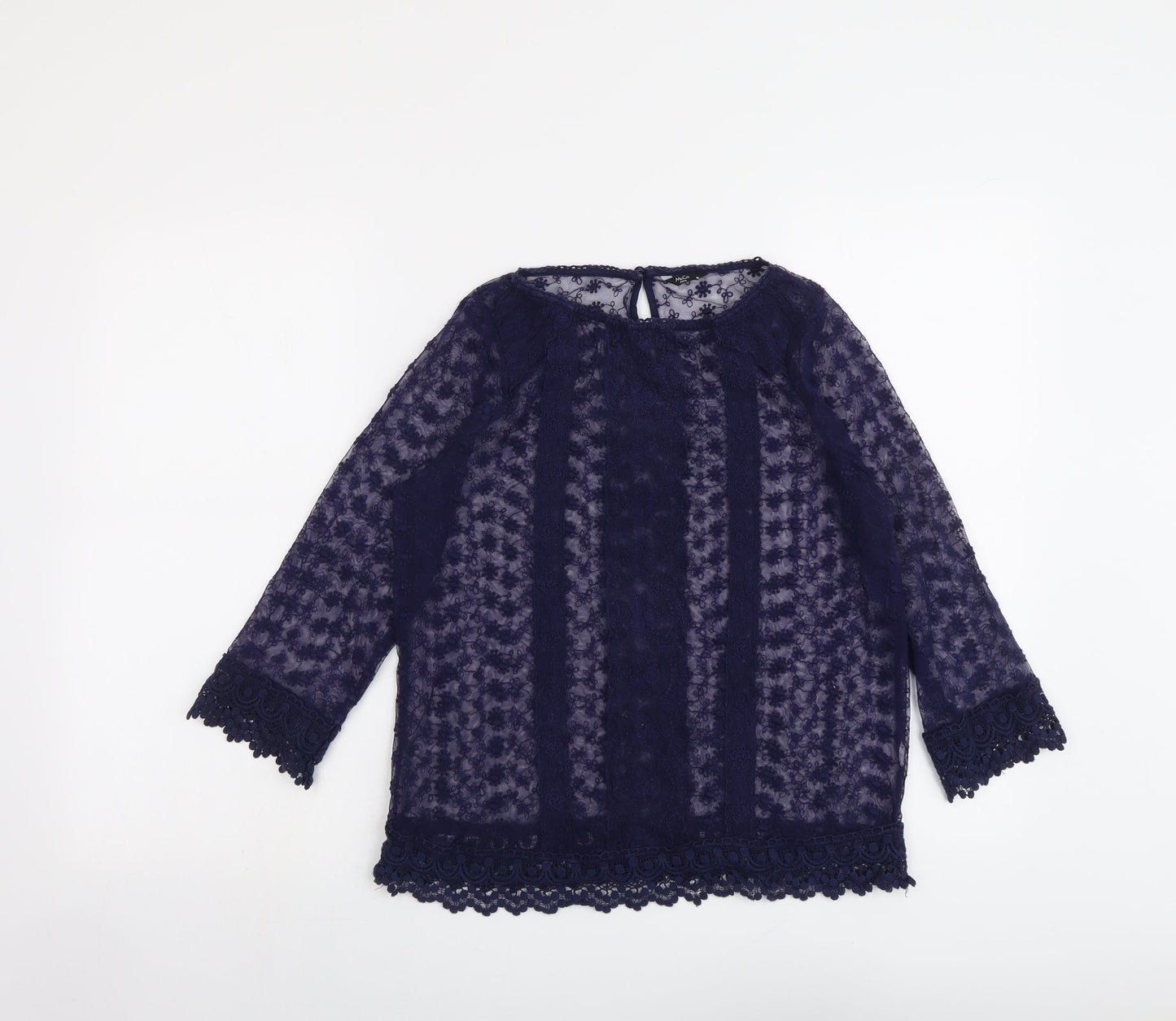 Womens UK Size 10 M&Co Blue Basic Blouse