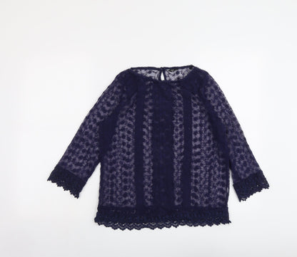Womens UK Size 10 M&Co Blue Basic Blouse