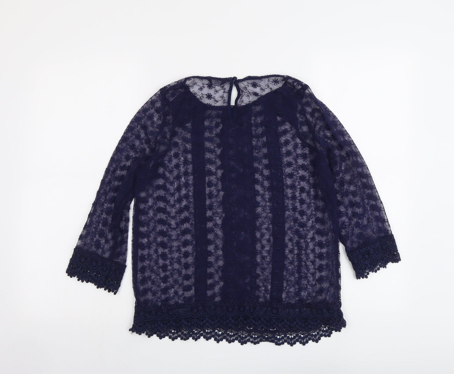 Womens UK Size 10 M&Co Blue Basic Blouse