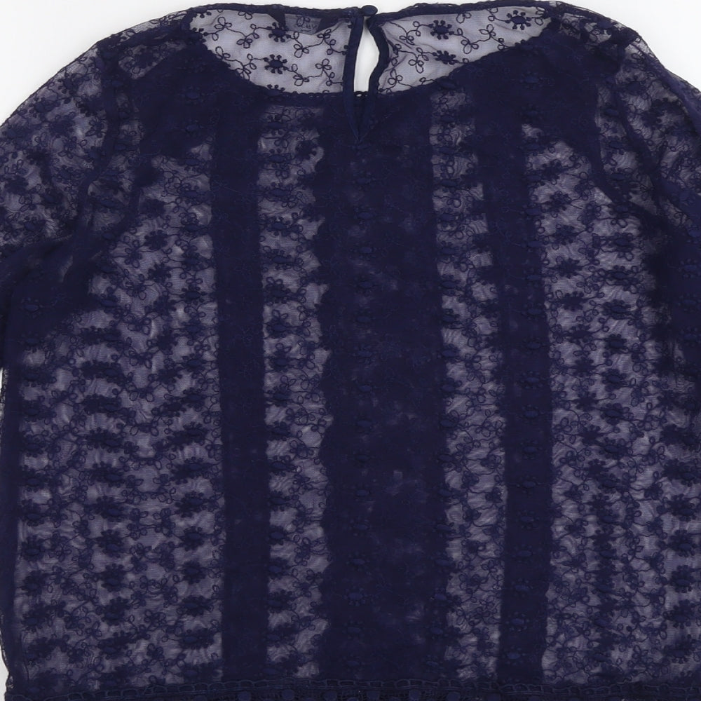 Womens UK Size 10 M&Co Blue Basic Blouse
