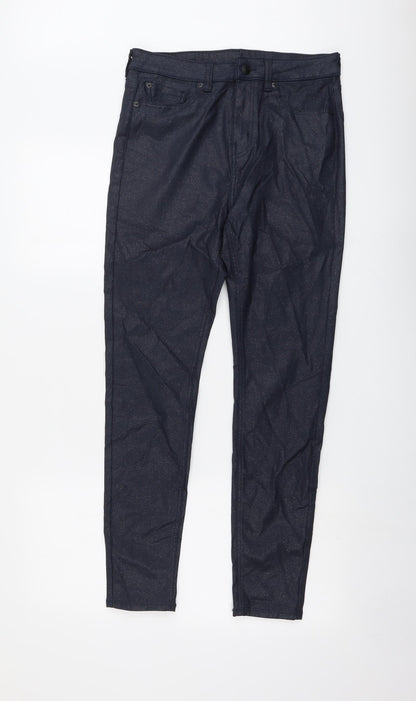 Womens UK Size 12 Marks and Spencer Regular Fit  Blue Trousers