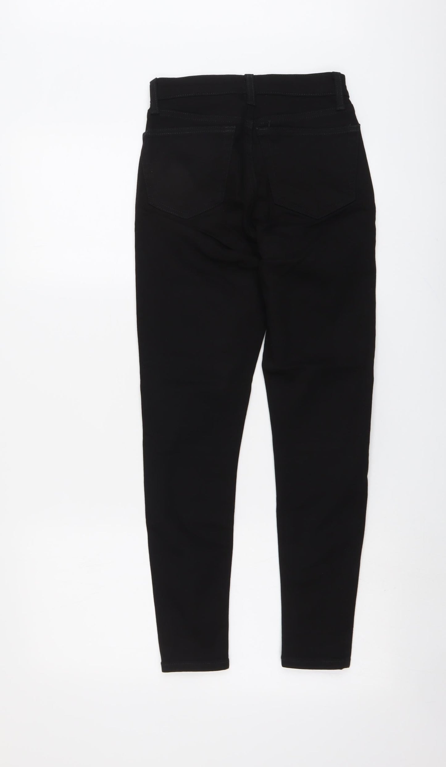 Topshop Womens Black Cotton Skinny Jeans Size 25 in L26 in Regular Button