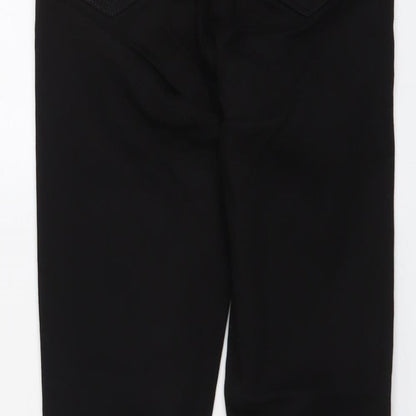 Topshop Womens Black Cotton Skinny Jeans Size 25 in L26 in Regular Button