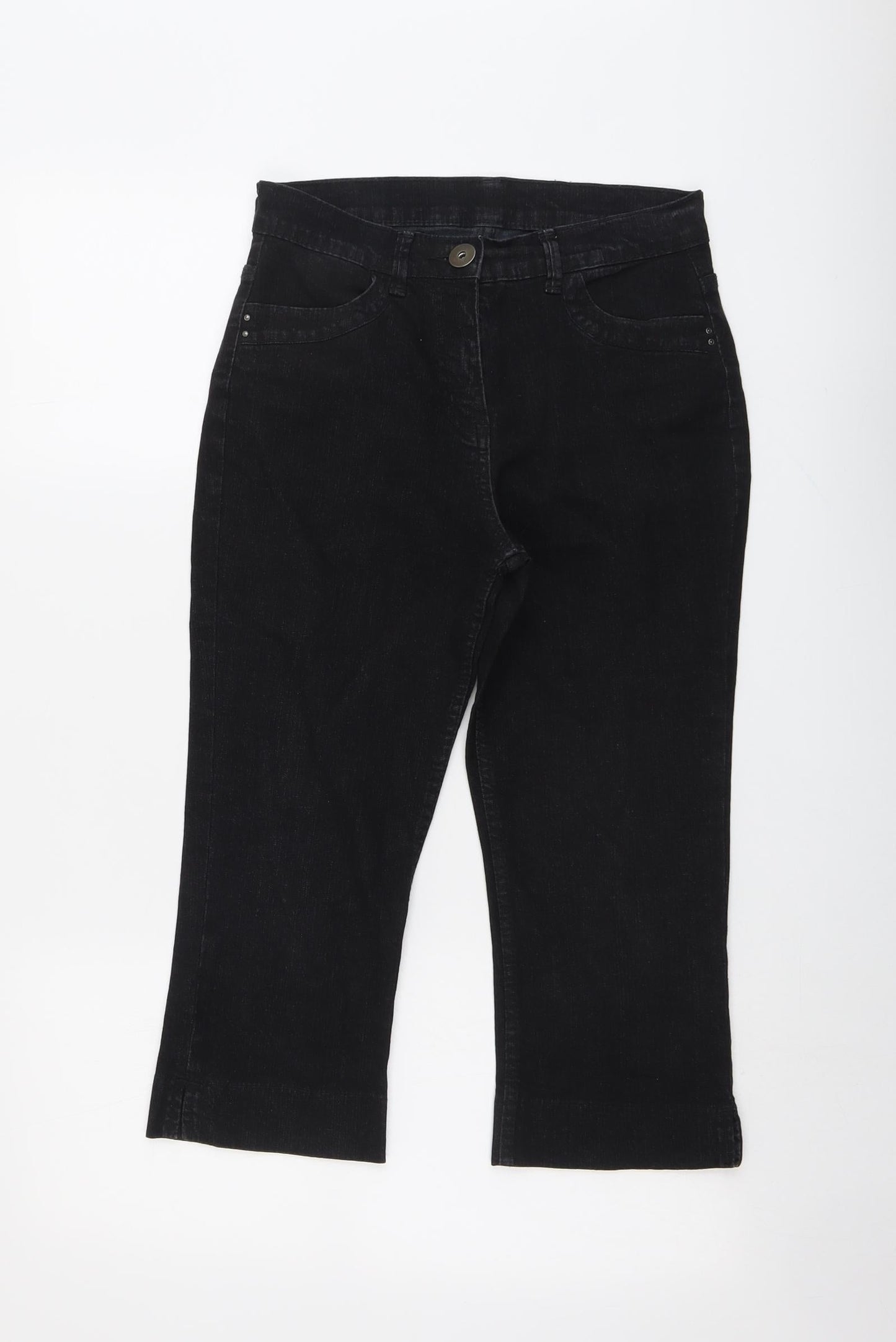 Womens UK Size 10 Marks and Spencer Regular Fit Straight Black Jeans