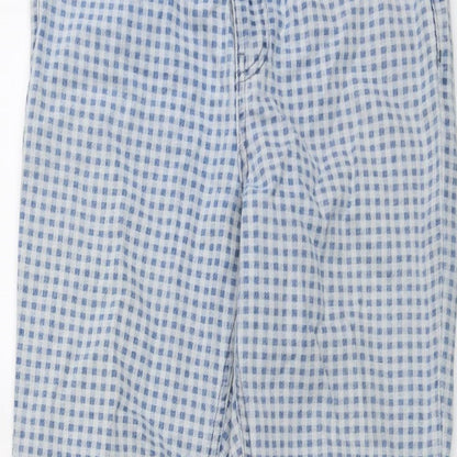 Topshop Womens Blue Geometric Cotton Straight Jeans Size 28 in L26 in Regular Button