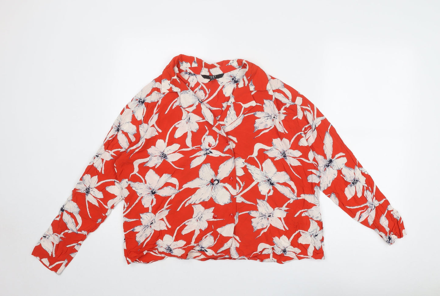 Womens UK Size L VERO MODA Red Basic Button-Up