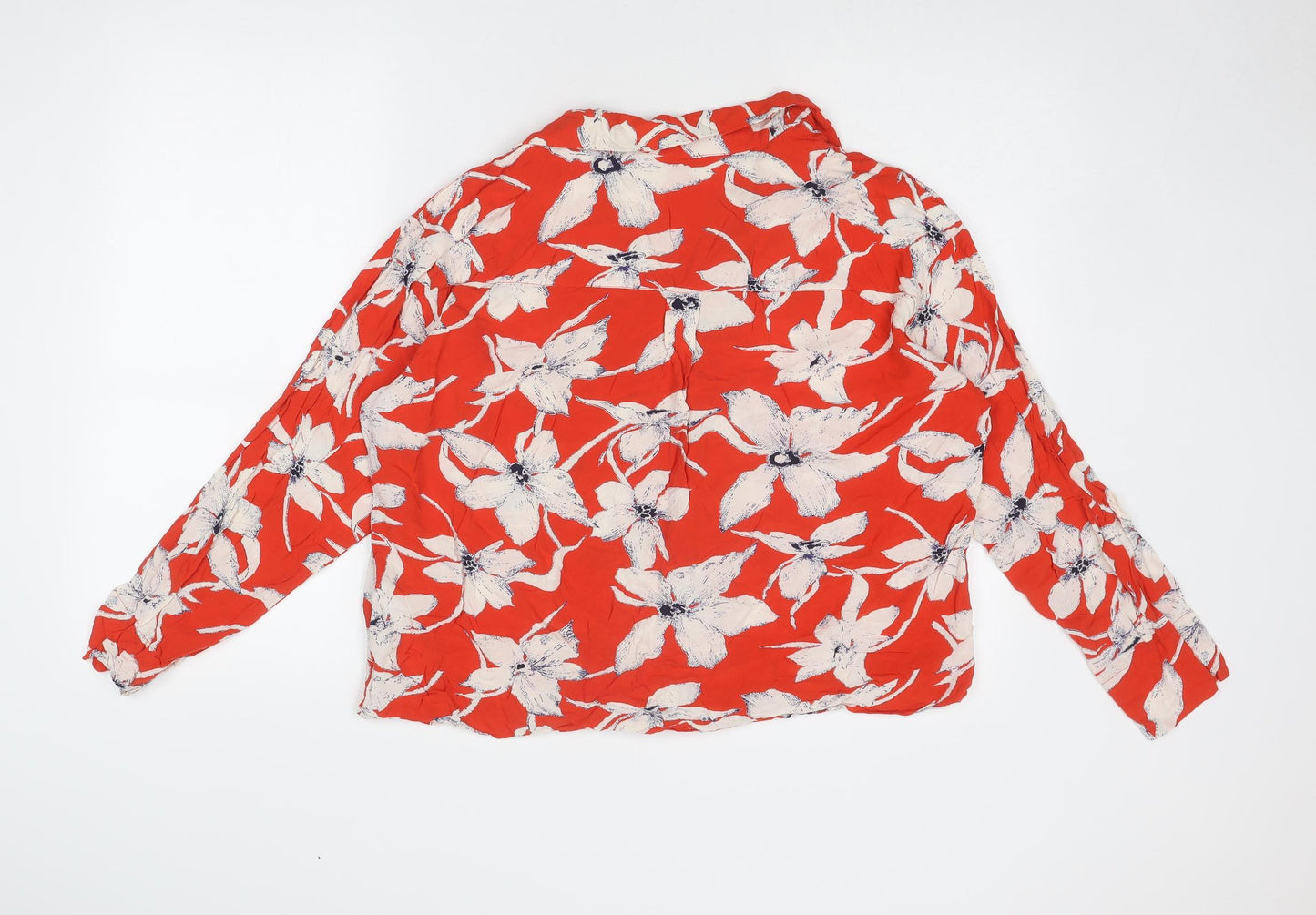 Womens UK Size L VERO MODA Red Basic Button-Up