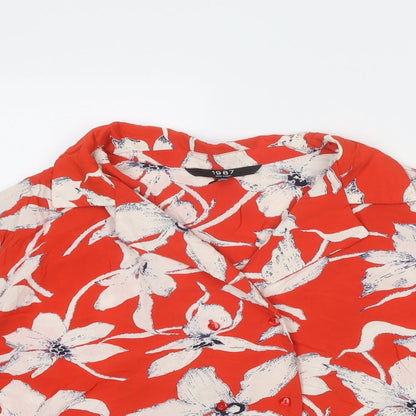 Womens UK Size L VERO MODA Red Basic Button-Up