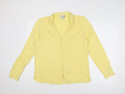 Womens UK Size S ICHI Yellow Basic Button-Up