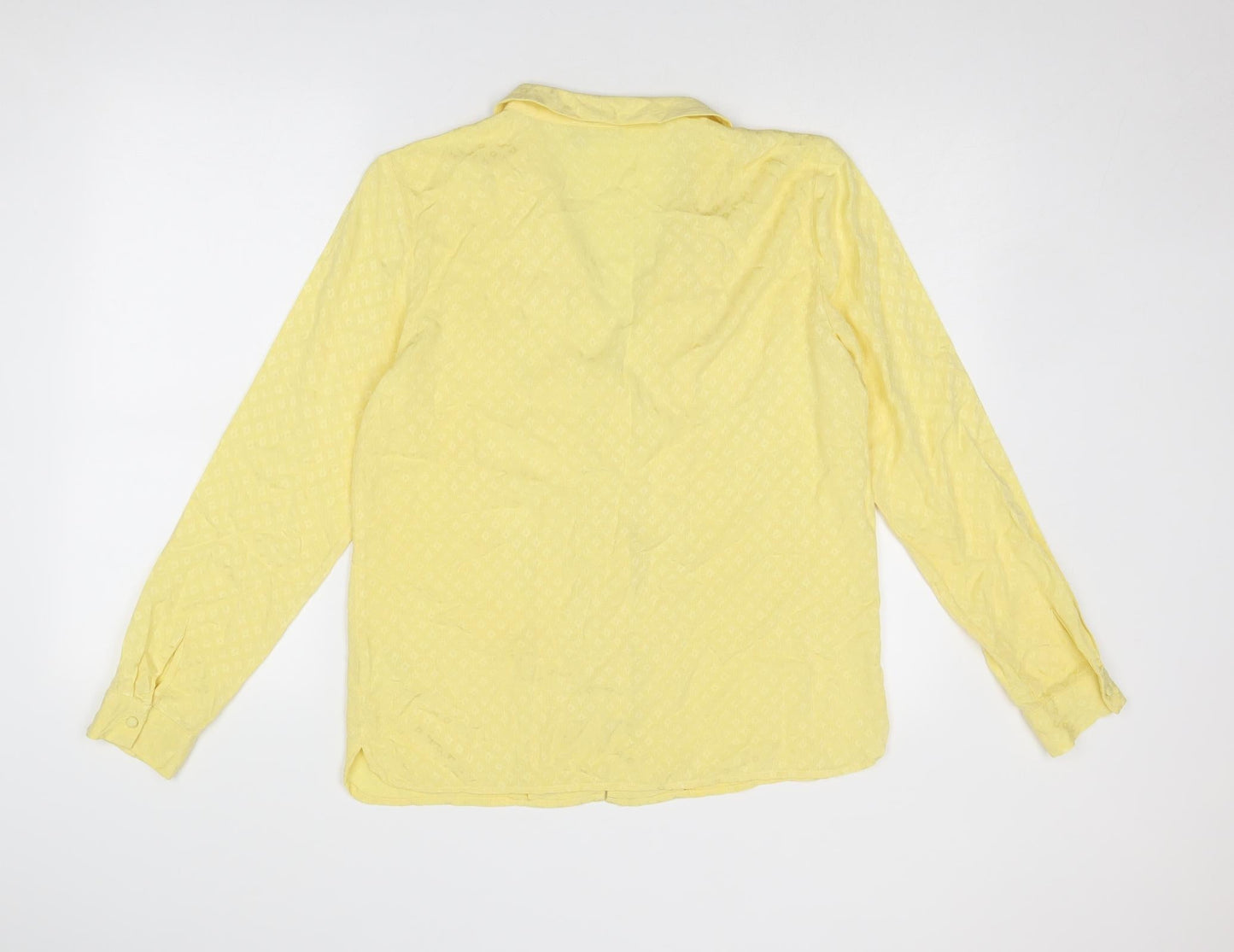 Womens UK Size S ICHI Yellow Basic Button-Up