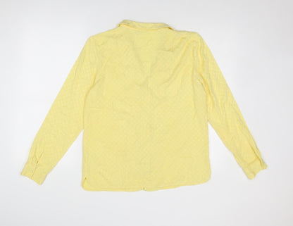 Womens UK Size S ICHI Yellow Basic Button-Up