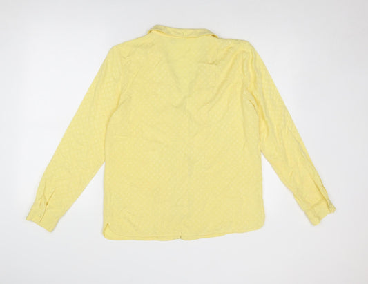 Womens UK Size S ICHI Yellow Basic Button-Up