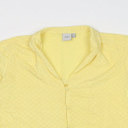 Womens UK Size S ICHI Yellow Basic Button-Up