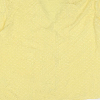 Womens UK Size S ICHI Yellow Basic Button-Up