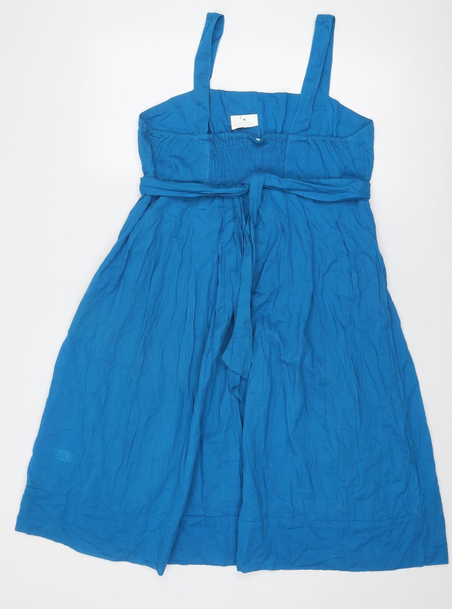 Ethel Austin Womens Blue Polyester Tank Dress Size 14 Square Neck Pullover