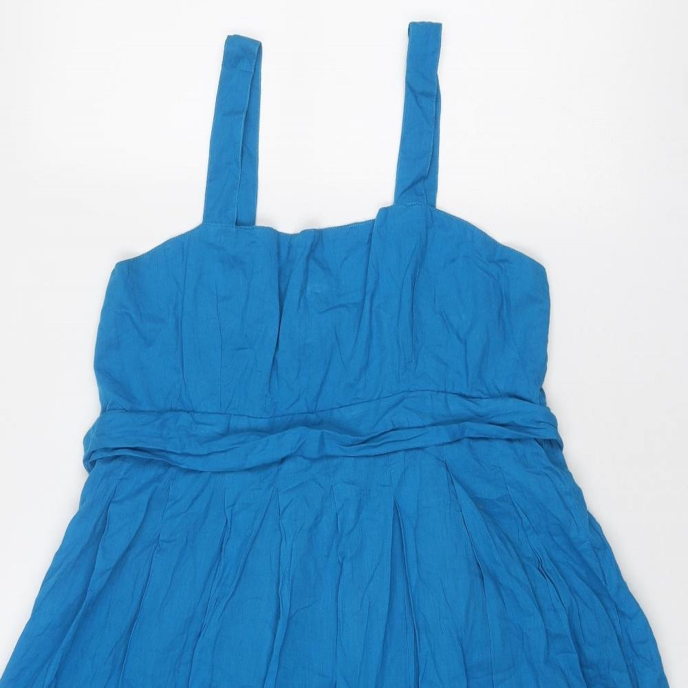 Ethel Austin Womens Blue Polyester Tank Dress Size 14 Square Neck Pullover