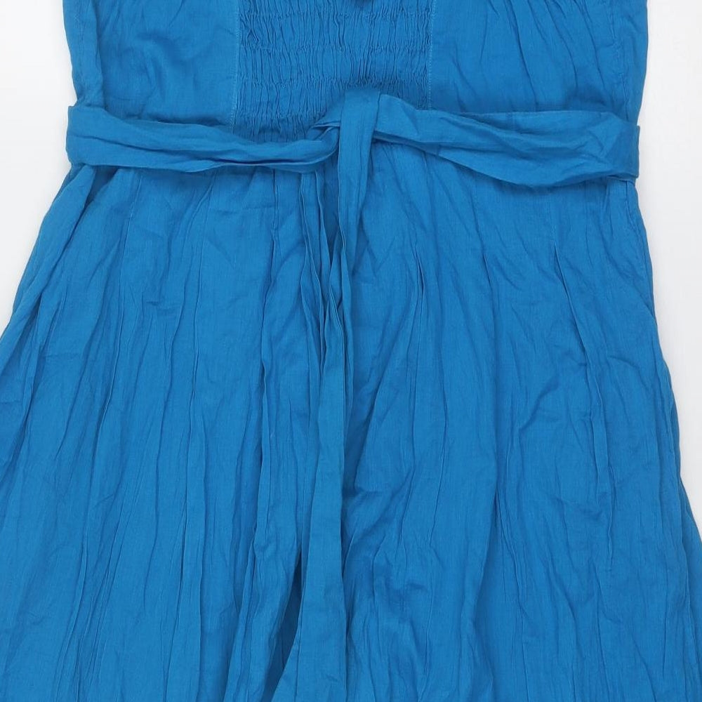 Ethel Austin Womens Blue Polyester Tank Dress Size 14 Square Neck Pullover