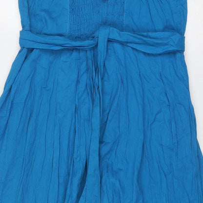 Ethel Austin Womens Blue Polyester Tank Dress Size 14 Square Neck Pullover