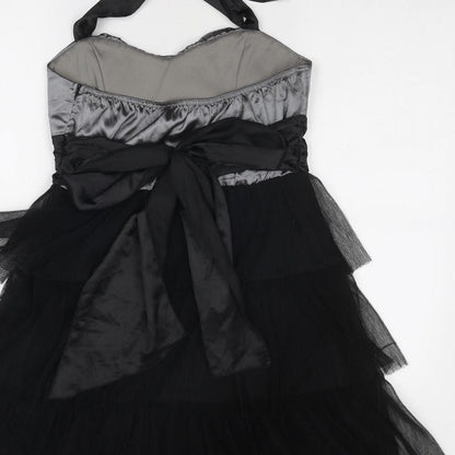 Cruise Womens Black Polyester Fit & Flare Size 8 Halter Zip
