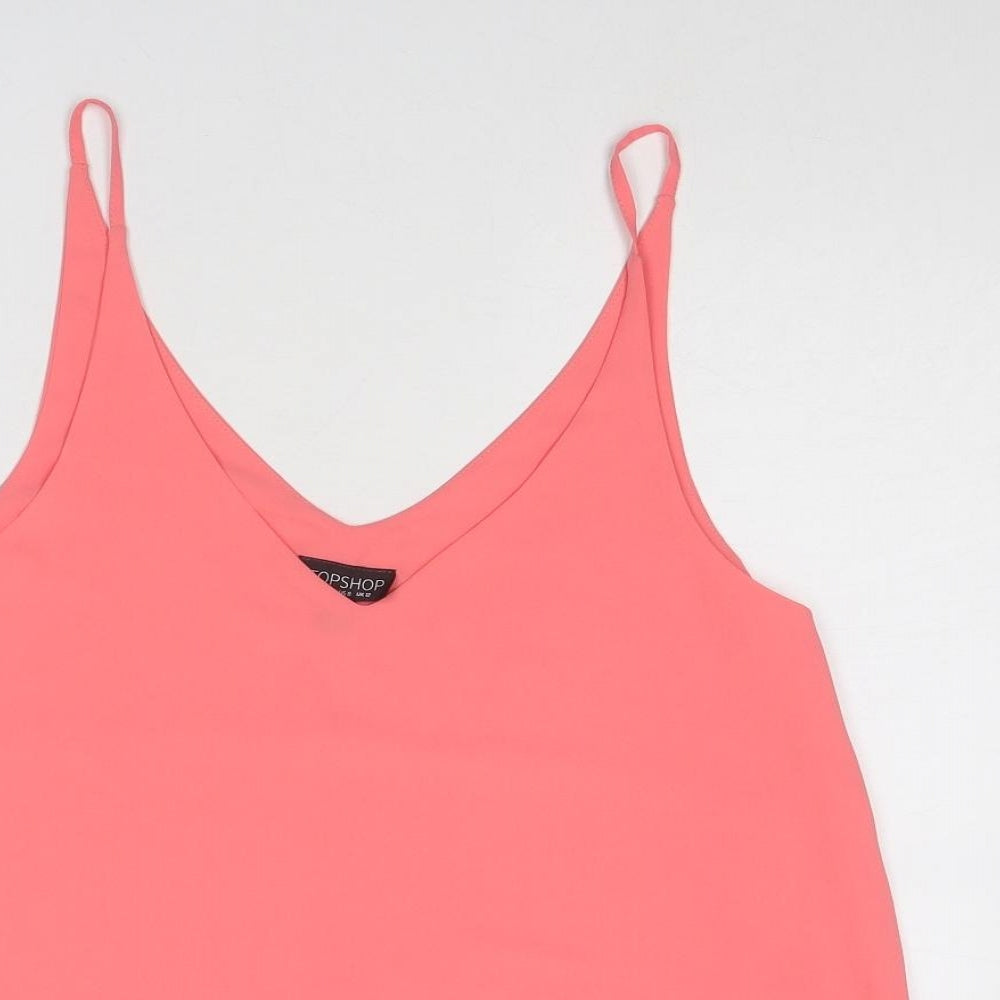 Womens UK Size 12 Topshop Pink Basic Tank