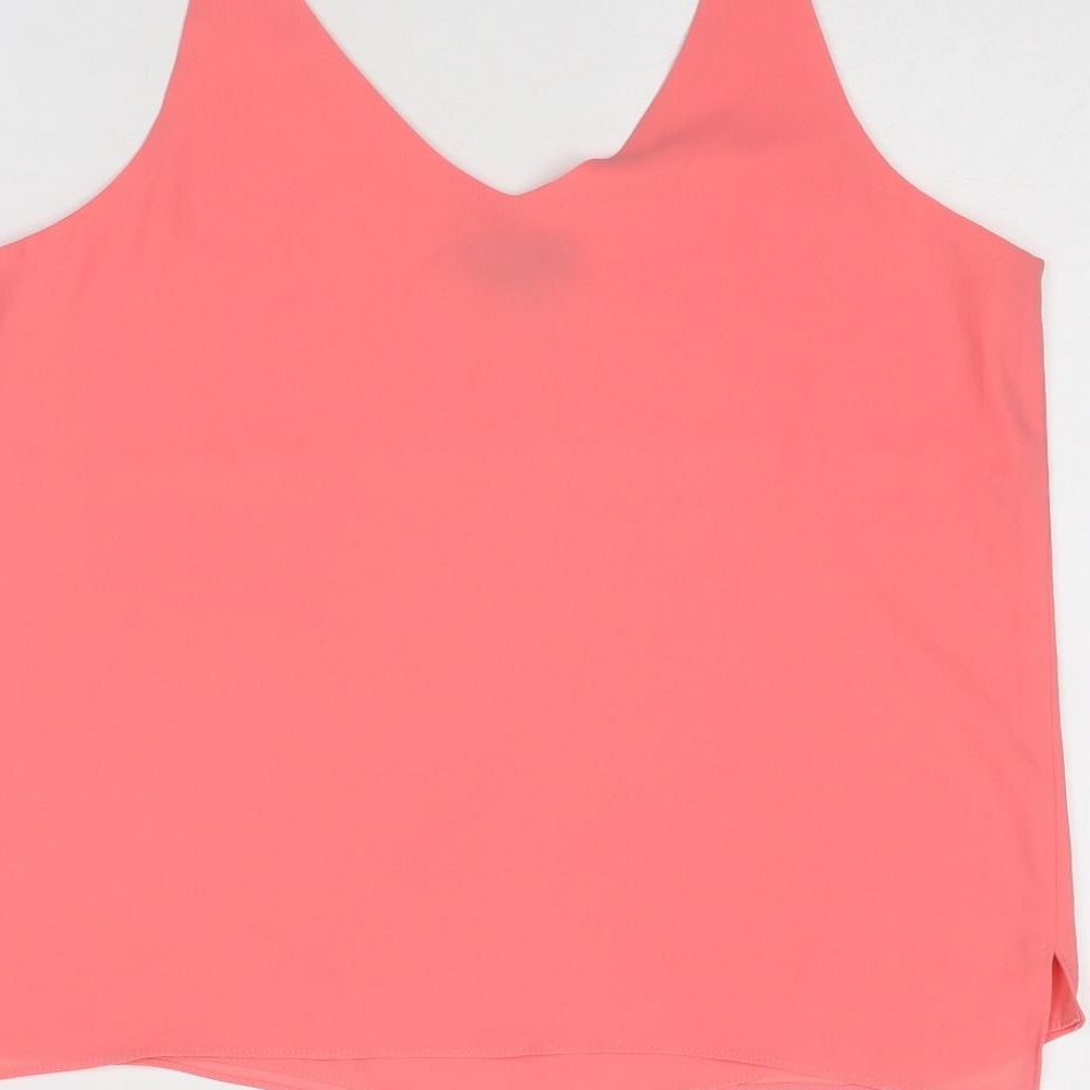 Womens UK Size 12 Topshop Pink Basic Tank