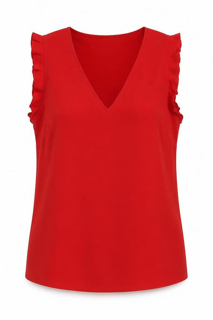 Womens UK Size 10 H&M Red Basic Blouse